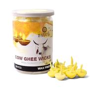 SATVIK Pure Cow Ghee Wicks for Puja Pooja Without Wax for Home and Mandir. Readymade Cow Ghee Jyot Jyoti for Nitya Daily Pujan Indian Housewarming Return Gift Items Puja Accessories (100 Pc- Jar)