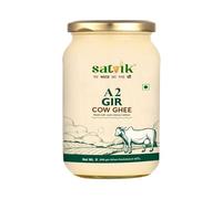 Satvik Pure Ghee A2 Gir Cow Ghee 1 Litre Churned from Vedic Bilona Method | Bilona Ghee | A2 Cow Desi Ghee 1 Litre