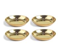 SATVIK Pure Small Brass Bhog Bowl Set for Pooja | Indian Puja Katori for Meditation, Prasad & Diwali Offerings | Tibetan Buddhist Altar Supplies (Set of 4)