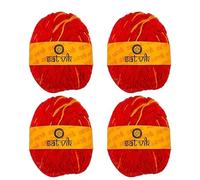 SATVIK Round Mauli Kalawa Thread for Pooja and Raksha | Sacred Red Yellow Cotton Kalawa for Hindu Rituals & Ceremonies | Pack of 4