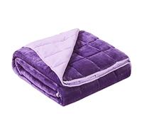 Satwip Purple Weighted Blanket 15 Pounds, Fuzzy Warm Flannel Throw Blanket with Soft Breathable Sanded, 48 x 72 inches, Purple