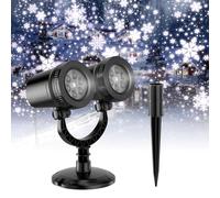 SATXTREM 2024 Upgraded Dual-Head Christmas Snowflake Projector Light Outdoor,IP65 Waterproof Christmas LED Projector Light Outside,180° Rotation Projector for Indoor,Patio Wall Window Decorations