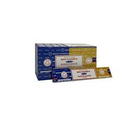 Satya 01331 Nag Champa & Sandalwood Combo Set Of Incense Sticks, 12 Packs x 16g