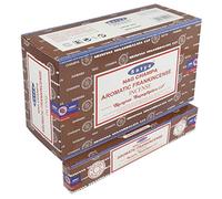 Satya 01344 Aromatic Frankincense Incense Sticks, 12 Packs x 15g, Black, One Size