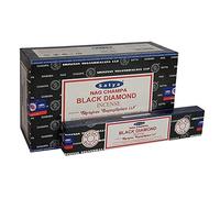 Satya 01346 Black Diamond Incense Sticks, 12 Packs x 15g, One Size