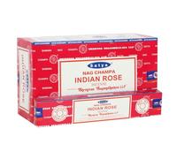 Satya 01360 Indian Rose Incense Sticks, 12 Packs x 15g, Black, One Size