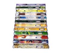 Satya 12 Pack Assorted Incense Sticks Set with JRose Burner - Hand Rolled in India - Relaxation, Meditation & Aromatherapy Collection - Includes Palo Santo, 7 Chakras, Sandalwood, Lavender & More