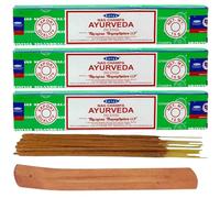 Satya, AYURVEDA, Nag Champa, Incense Sticks, 3 Packs, Agarbatti
