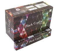 Satya Black Crystal Fragrance Incense Stick Pack Of 12 Aggarbatti Home Scent Fragrance Aromatherapy 15G X 12 Pack (180G)