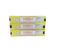 Satya Citronella Incense Sticks - Natural Mosquito Repellent & Refreshing Outdoor Aroma (Pack of 3 x 20 Sticks)