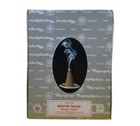 Satya Dhoop Cones White Sage 12 Packs x 12 Cones (144 Total) - Cleansing and Refreshing Aroma, Handcrafted Natural Cones, for Spiritual Home Fragrance