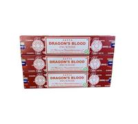 Satya Dragon’s Blood Incense Sticks - Mystical & Energizing Scent for Protection, Passion & Motivation, Handcrafted & Natural (Pack of 3 x 20 Sticks)