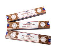 Satya Dragon’s Eye Nag Champa Incense Sticks - 3 Packs x 15g - With JRose Wooden Incense Holder - Ginger, Frankincense & Lime Aroma - Relaxation & Meditation Masala Blend