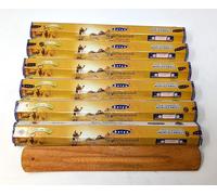 Satya Egyptian Musk Incense Sticks - 6 x 20 Stick Packs (120 Total) - Charcoal-Free - Calming & Exotic Aroma - Includes JRose Wooden Burner - Natural Masala Incense Gift Set