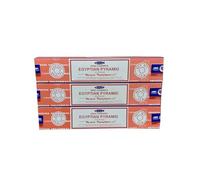 Satya Egyptian Pyramid Incense Sticks - Ancient Resin Aroma for Wisdom & Meditation (Pack of 3 x 20 Sticks)