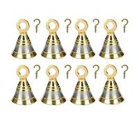 SATYA EXPORTS Decorative Brass Bell for Pooja Room, Silver Gold 50mm, 2 Inch (8)