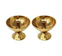 SATYA EXPORTS Pure Brass Premium Big Akhand Jyoti Diya Diwali Decoration Navratri puja Size-2.5x2.5x2 inches (2)