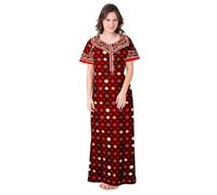 SATYA EXPORTS Women's Cotton Printed Ankle Length long Nighty,Maxi Gown Nighty , Nightdress(NTY-03)