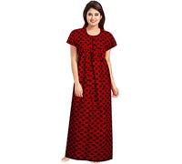 SATYA EXPORTS Women's Cotton Printed Ankle Length long Nighty,Maxi Gown Nighty , Nightdress(NTY-15)