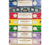 Satya Incense Gift Collection - Handcrafted Assorted Incense Sticks for Meditation, Relaxation & Yoga - 15 g Each set of 7