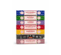Satya Incense Gift Collection - Handcrafted Assorted Incense Sticks for Meditation, Relaxation & Yoga - 15 g Each (Pack of 7, Floral)