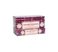 Satya Incense Sticks 12x15 gm per box. Genuine Massala Hand Rolled Product with 3 colour seal on the box (Golden Sunrise)