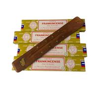 Satya Incense Sticks, 4 Packs x 15g, with Incense Holder, Frankincense