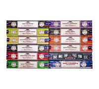 Satya Incense Sticks Variety Pack 15gm x 12 Pack, Natural Organic Hand rolled Incense Sticks Set - Best For Aromatherapy, worship, Yoga Meditation # pk1