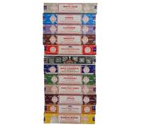 Satya Incense Sticks Variety Pack of 12 | Assorted Premium Masala Incense Gift Set | Nag Champa, Sandalwood, Super Hit, Dragon’s Blood, Patchouli | Home Fragrance & Meditation Joss Sticks