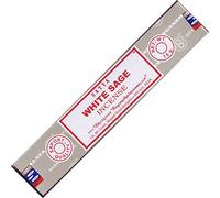 Satya Incense White Sage 15g or about 15 Sticks - Nag Champa, Soothing Aroma, 20cm Sticks, Natural Ingredients, Vegan Friendly