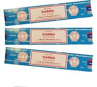 Satya Karma Incense Sticks 15gram x 3 pack With Giftbrit Incense Sticks Holder for Meditation, Yoga, Relaxation, Healing and Positivity