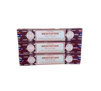 Satya Meditation Incense Sticks - Zen Blend for Deep Focus & Inner Peace (Pack of 3 x 20 Sticks)