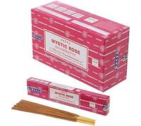 Satya Mystic Rose Incense Sticks - 3 Pack | Hand-Rolled Masala Agarbatti for Meditation, Yoga, Relaxation & Home Fragrance | Floral Aromatherapy Scented Sticks by Shrinivas Sugandhalaya