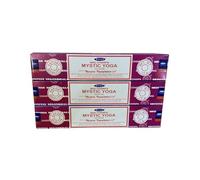 Satya Mystic Yoga Incense Sticks - Natural Hand-Rolled Herbal Blend for Calm & Focus | Meditation & Stretching Aid Festive Set with Eco-Friendly Packaging - 3 x 20 Sticks