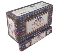 SATYA Nag Champa Good Vibes Agarbatti | Handrolled Masala Incense Sticks | 12 Packs of 15 Grams Each in a Box | Export Quality Product