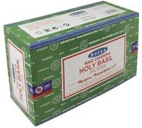 Satya Nag Champa Holy Basil Incense Sticks - 12 Packs of 15g with JRose Incense Holder