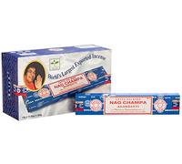 Satya Nag Champa Incense Sticks 12 x 15g Multipack - Original Agarbatti Joss Sticks for Meditation, Relaxation & Aromatherapy - Long Burning Scented Incense Set