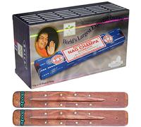Satya Nag Champa Incense Sticks | x12 pack | with 2 Booghe incense sticks holder (SaiBaba Nagchampa)