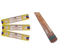 Satya Nag Champa Incense Sticks | x3 pack | with Booghe incense sticks holder (Californian White Sage)