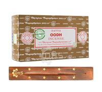Satya Nag Champa Oodh Incense Sticks | FULL BOX OF 12 | with DHS Incense Stick Holder | Aromatherapy, Yoga, Meditation, and Relaxation