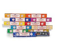 Satya Nag Champa Superhit Eastern Tantra Spiritual Aura Reiki Power Mystic Yoga Seven Chakra Dragon's Blood Money Matrix Californian White Sage Ayurveda Tree of Life Incense Sticks 15gms x 12 Packs