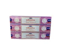 Satya Nirvana Incense Sticks - Enlightening Floral-Spice Blend for Tranquility & Inner Peace | Spiritual Meditation Festive Set with Eco-Friendly Packaging - 3 x 20 Sticks
