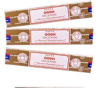 Satya Oodh Incense Sticks 15gram x 3 pack With Giftbrit Incense Sticks Holder for Meditation, Yoga, Relaxation, Healing and Positivity