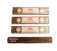 Satya OODH Incense Sticks Pack of 3 X 15G with Free Holder Agarbatti for Home, Outdoor, Aromatherapy, Spa, Yoga, Meditation, Healing