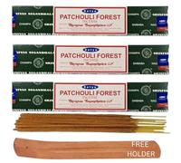 Satya, PATCHOULI FOREST, Nag Champa, Incense Sticks, 3 Packs, Agarbatti