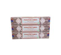 Satya Positive Vibes Incense Sticks - Uplifting Citrus-Floral Blend for Happiness & Energy (Pack of 3 x 20 Sticks)