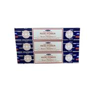 Satya Reiki Power Incense Sticks - Healing Energy Aroma for Chakra Alignment & Recovery (Pack of 3 x 20 Sticks)