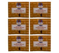 Satya Sandal Dhoop Incense 6 Packs x 12 Cones (72 Total) - Soothing Woody Aroma for Meditation and Focus, Handcrafted Natural Fragrance, Ideal for Calm and Mindful Living