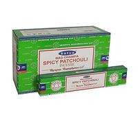 Satya Spicy Patchouli Incense Sticks 12 Packs of 15 g Approx. 180 Sticks