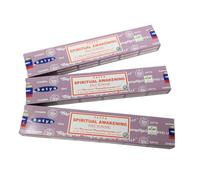 Satya Spiritual Awakening Incense Sticks - 3 Pack with Wooden Burner | Calming Aromatherapy for Relaxation, Mindfulness, Meditation, Yoga & Home Fragrance | Gift Set